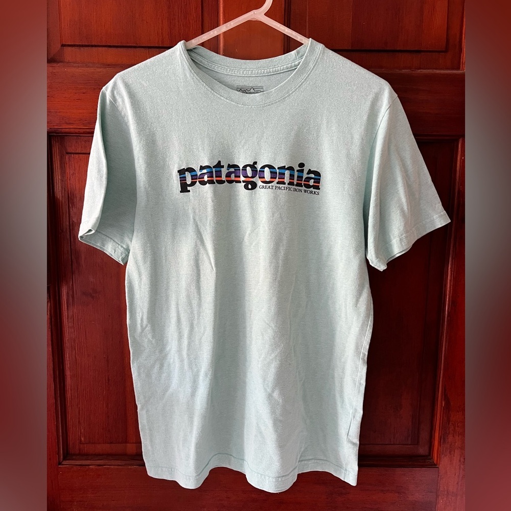 Patagonia Great Pacific Iron Works T-Shirt — Mint Green — Size M (19x28)